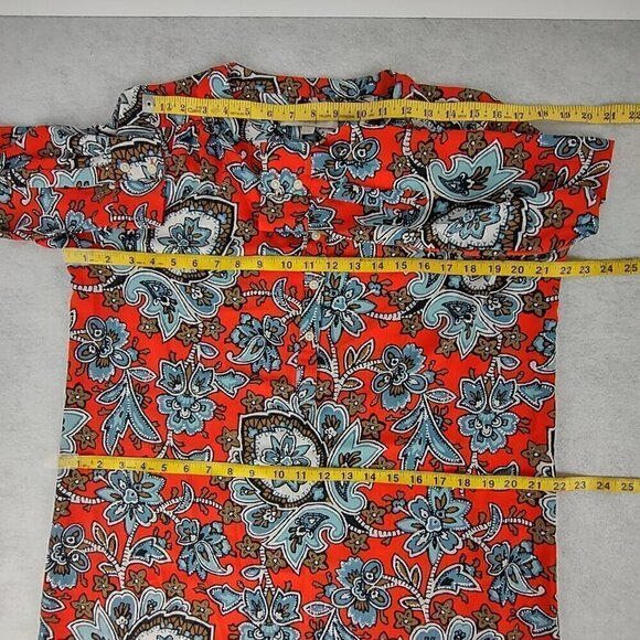 Ann Taylor Loft Women's Multi Color Half Button Front Shift Dress Shirt Size M - Picture 7 of 12